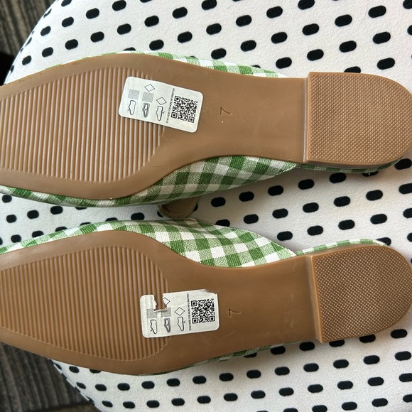 ASOS Green and White Gingham Flats - Picture 5 of 5